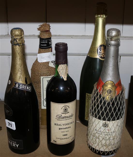 1964 bottle Bollinger, 2 Vintage and 2 wines